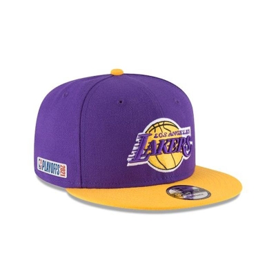 Sapca New Era Los Angeles Lakers NBA Playoff Side Patch 9FIFTY Snapback - Galbeni